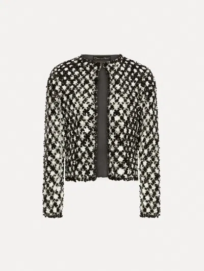 Oscar De La Renta Sequin Floret Embroidered Jacket In Multi