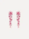 Oscar De La Renta Floral-cascade Dangling Earrings In Pink