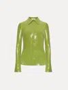 Oscar De La Renta Sequin Jersey Button-up Shirt