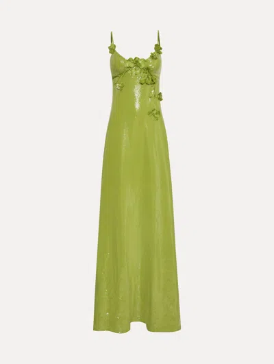 Oscar De La Renta Sequin Jersey Gown
