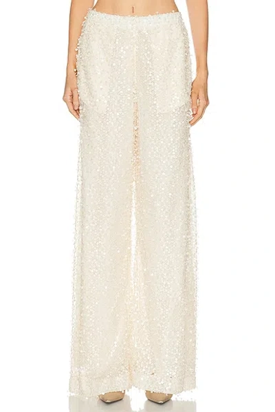 Oscar De La Renta Sequin Pant In White