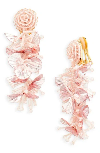 Oscar De La Renta Sequin Tassel Drop Earrings In Pink