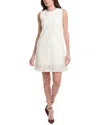 Oscar De La Renta Sequin Tweed A-line Dress In White