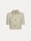 Oscar De La Renta Sequin Tweed Jacket In Gray