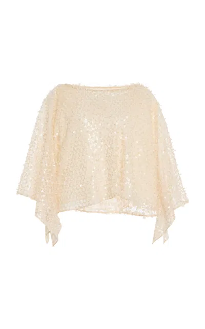 Oscar De La Renta Sequined Blouse In Gold