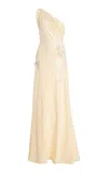 Oscar De La Renta Sequined Jersey Gown In Ivory
