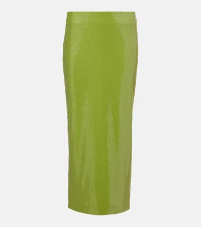 Oscar De La Renta Sequined Pencil Skirt