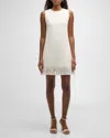 Oscar De La Renta Sequin Tweed A-line Dress In Ivorygold