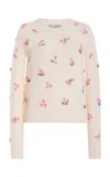Oscar De La Renta Sequined Wool Sweater In Multi
