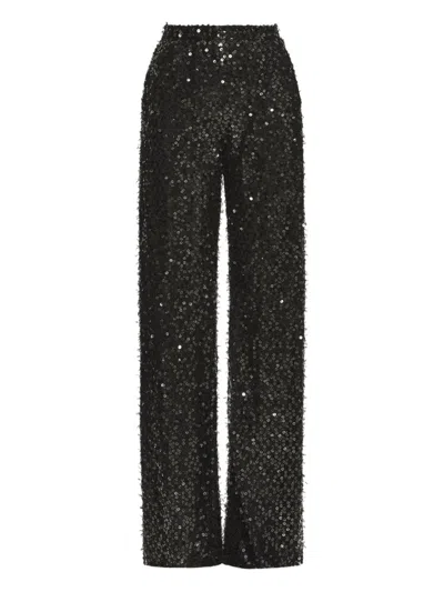 Oscar De La Renta Floating Sequin Pant In Black