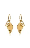 Oscar De La Renta Shell Hoop Earrings In Gold