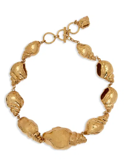 Oscar De La Renta Shell Necklace In Gold