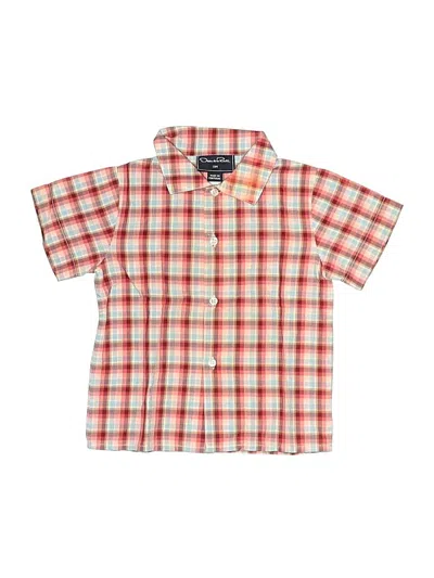 Pre-owned Oscar De La Renta Babies' Short Sleeve Button Down Shirt In Orange