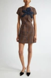 Oscar De La Renta Short Sleeve Small Check Tweed