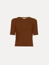 Oscar De La Renta Short Sleeve Wool Pullover