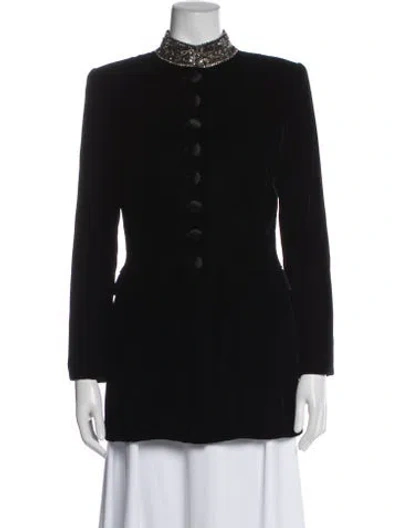 Pre-owned Oscar De La Renta Silk Blazer In Blue