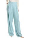 Oscar De La Renta Silk-blend Georgette Pant In Blue