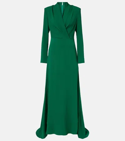 Oscar De La Renta Silk-blend Gown In Green