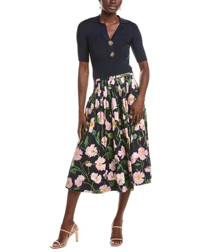 Oscar De La Renta Silk-blend Maxi Dress In Multi