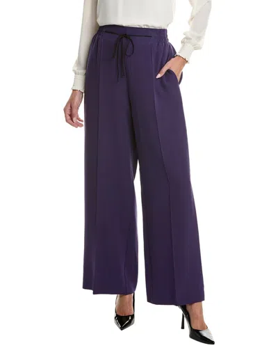 Oscar De La Renta Silk-blend Pant In Blue