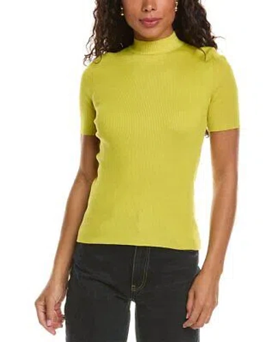 Pre-owned Oscar De La Renta Silk-blend Rib T-shirt Women's Green Xs