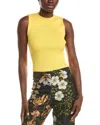 Oscar De La Renta Ribbed Silk-blend Tank