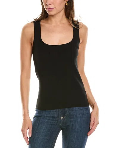 Oscar De La Renta Silk-blend Rib Tank In Black