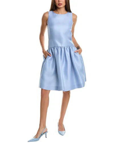 Oscar De La Renta Silk Cocktail Dress In Blue