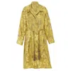 Oscar De La Renta Silk Floral Tassel Drawstring Robe Coat In Yellow