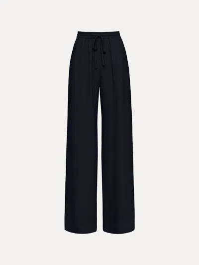 Oscar De La Renta Silk Georgette Drawstring Pant