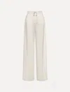 Oscar De La Renta Silk Georgette Drawstring Pant In White