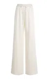 Oscar De La Renta Silk Georgette Wide-leg Pants In Ivory