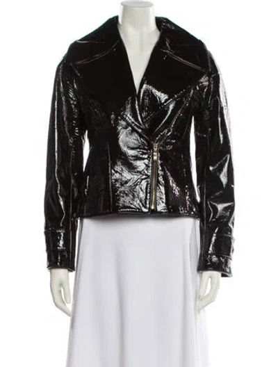 Pre-owned Oscar De La Renta Silk Jacket In Black
