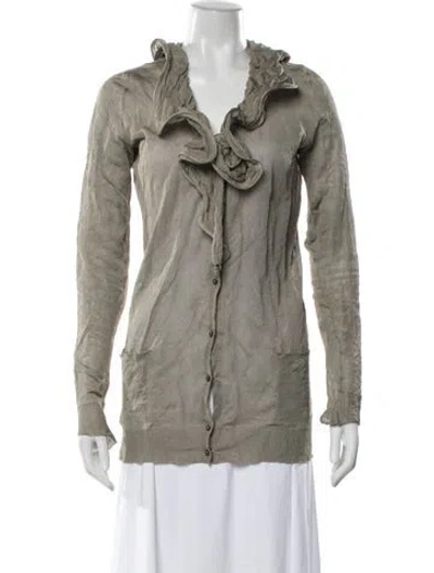 Pre-owned Oscar De La Renta Silk Jacket In Gray