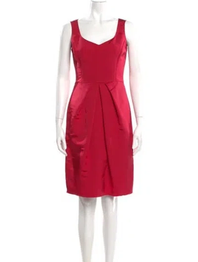 Pre-owned Oscar De La Renta Silk Knee-length Dress In Pink