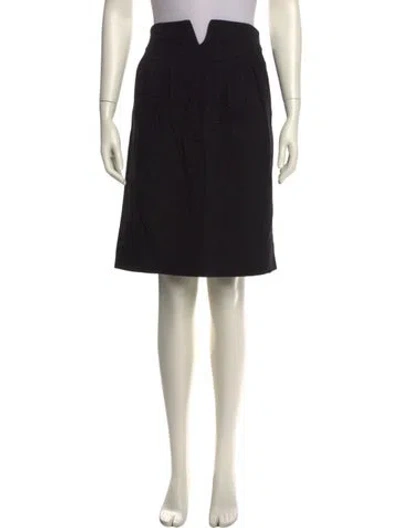 Pre-owned Oscar De La Renta Silk Knee-length Skirt In Black