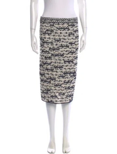 Pre-owned Oscar De La Renta Silk Knee-length Skirt In Blue