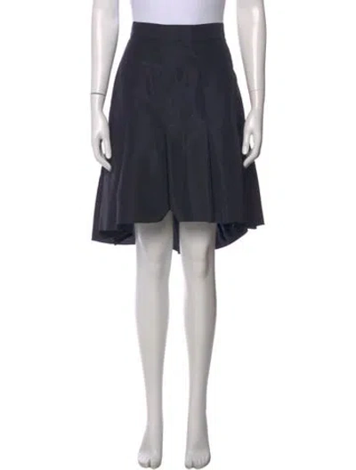 Pre-owned Oscar De La Renta Silk Knee-length Skirt In Blue