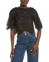 Oscar De La Renta Ladies Woven Blouse In Black