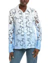 Oscar De La Renta Silk-lined Blouse In Blue