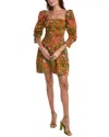 Oscar De La Renta Silk-lined Mini Dress In Multi