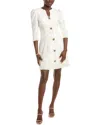 Oscar De La Renta Silk-lined Wool-blend Mini Dress In White