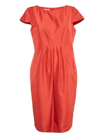 Pre-owned Oscar De La Renta Silk Midi Dress