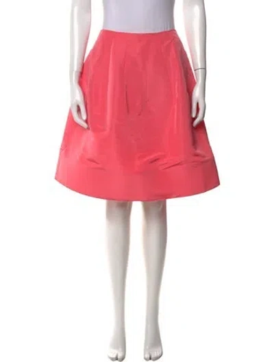 Pre-owned Oscar De La Renta Silk Midi Length Skirt In Pink
