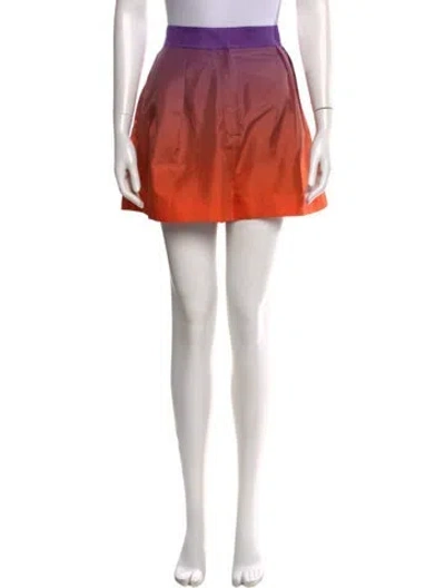 Pre-owned Oscar De La Renta Silk Mini Shorts In Orange