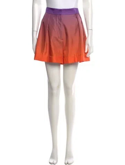 Pre-owned Oscar De La Renta Silk Mini Shorts In Orange