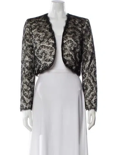 Pre-owned Oscar De La Renta Silk Printed Evening Jacket In Multicolor