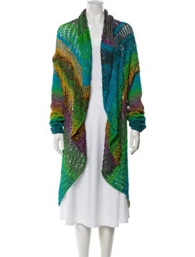 Pre-owned Oscar De La Renta Silk Printed Sweater In Multi