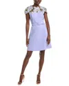 Oscar De La Renta Silk-trim Sheath Dress In Purple