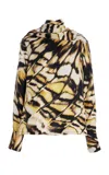 Oscar De La Renta Silk Twill Top In Print